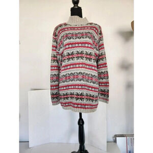 Vintage Woods & Gray Snowflake Type Knit Pattern Sweater Size Medium Gra…